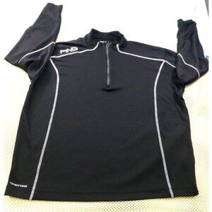 Ping Black Sensorcool 1/4 Zip Pullover Mens L Long Sleeve Lightweight Golf Shirt